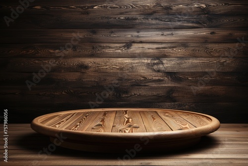 Studio of Scene Curved Wooden Pelling Background for Product photo