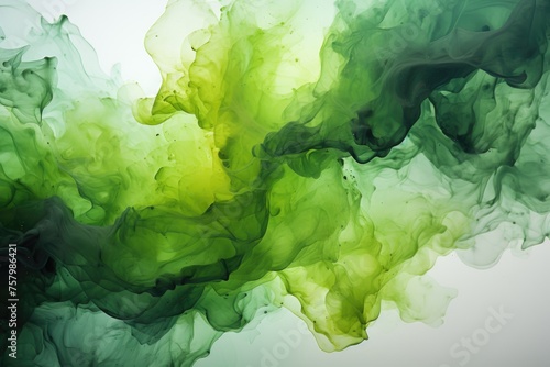 The colors of modern art ink of transparent green creativity are incred, generative IA