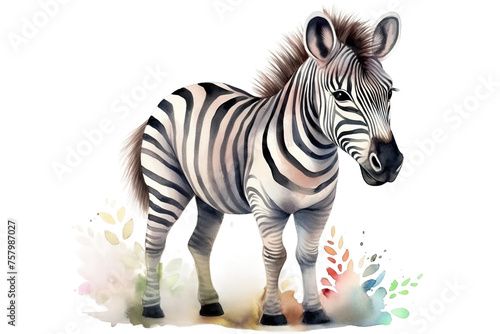 Illustration zebra watercolor baby cute