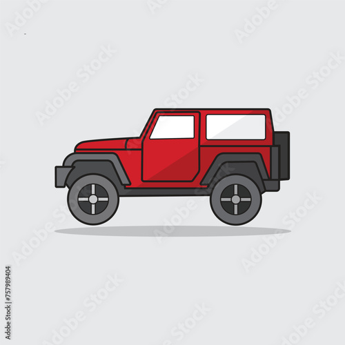 red truck vehicle icon vector