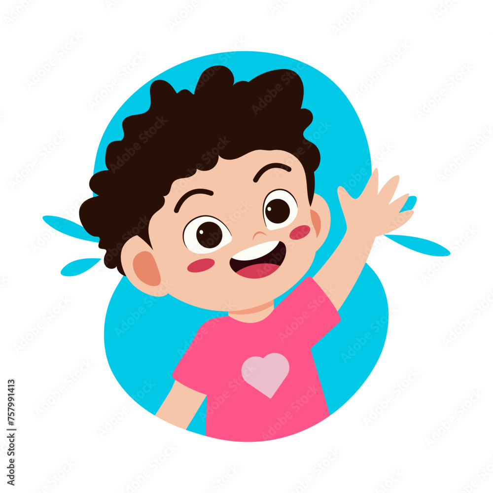 cute little children smiling. Vector cartoon boy and girl on white background
