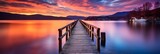 Tranquil panoramic view of the serene sunset sky showcasing calming, soothing colors