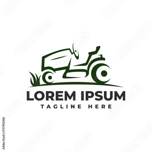 Lawn Mower Logo Vector Icon Illustration