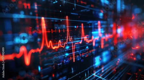 Geneticist Analyzing EKG Data to Identify Genetic Mutations for Targeted Gene Editing Therapies