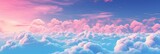 Tranquil panoramic sunset sky view displaying a soothing and serene color palette