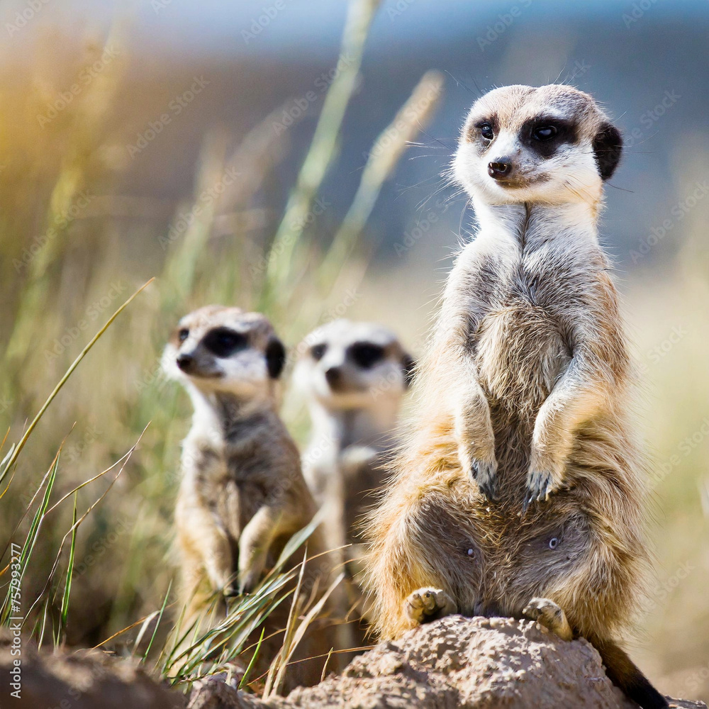 Fototapeta premium meerkats on guard