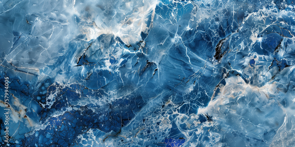 Fototapeta premium blue marble surface texture, blank nature stone background