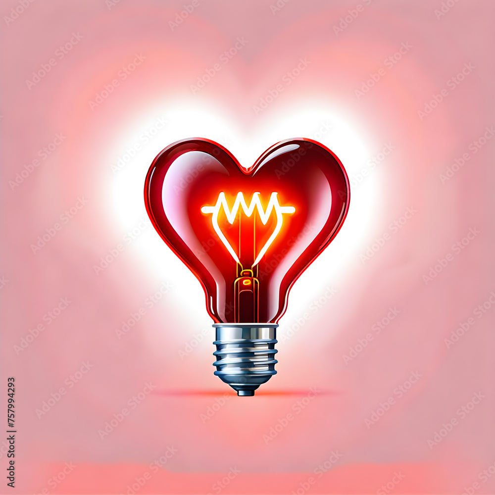 Glowing Affection: Red Heart Light Bulb(Generative AI) Glowing Affection: Red Heart Light Bulb(Generative AI)