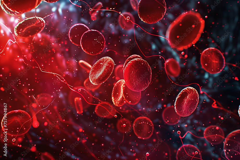 red cells in blood, microscopic image of human blood, medical (1) red cells in blood, microscopic image of human blood, medical (1)