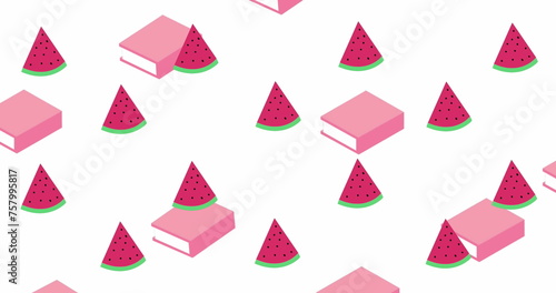 Image of question mark over watermelon and book icons