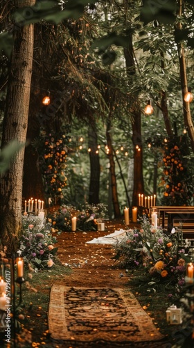Fairytale forest wedding, intimate outdoor ceremony with natural magic.