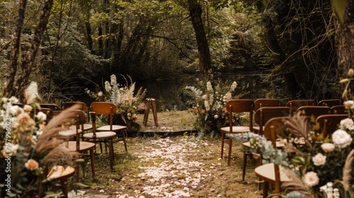 Fairytale forest wedding, intimate outdoor ceremony with natural magic.