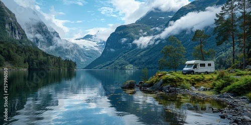 Explore the wonders of nature in a motorhome from serene fjords to majestic mountains in summer bliss.