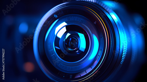 Camera lens with purple backlight © xuan