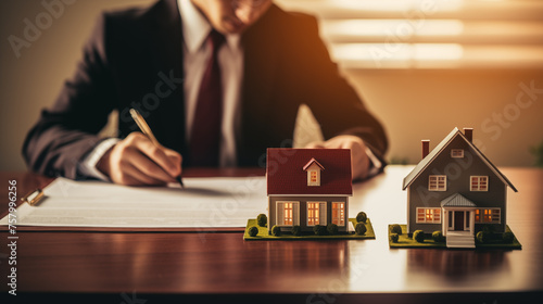 Navigating Mortgage Credit, Documents, and Contract Signing - Real Estate Architect's Guide to House Buying - Advertising Asset Illustration.