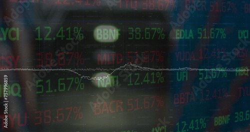 Image of stock market on black background