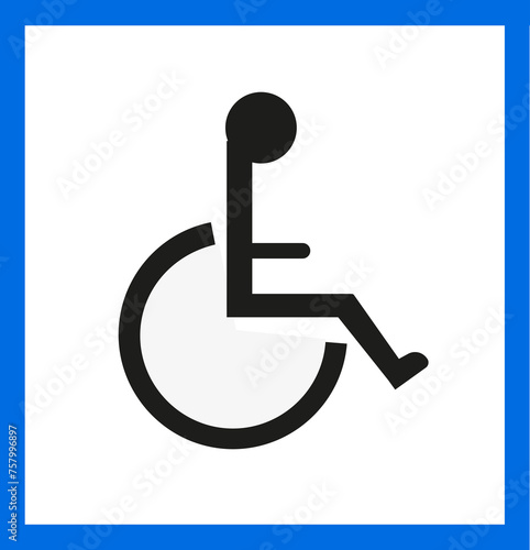 Panneau carré avec idéogramme indiquant les installations accessibles aux handicapés 
