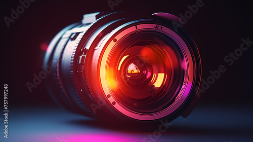 Camera lens with purple backlight