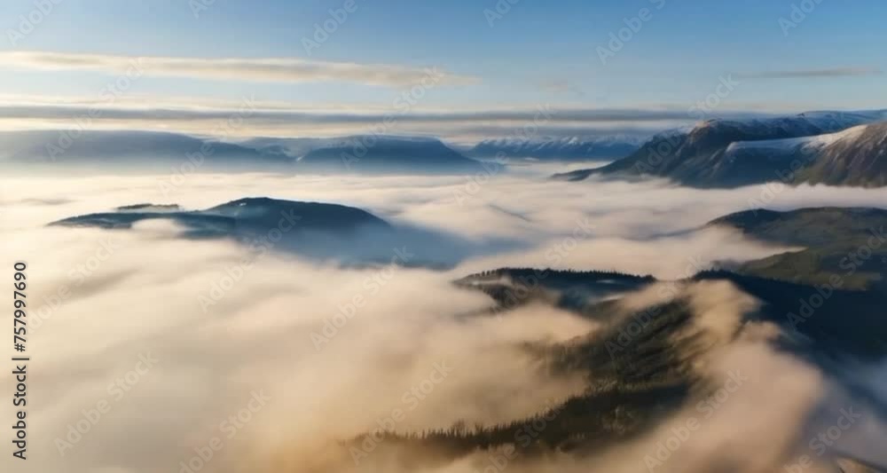 generative ai morning mist over the valley among the mountains in the sunlight. fog and beautiful nature of norway aerial footage. generative ai morning mist over the valley among the mountains in the sunlight. fog and beautiful nature of norway aerial footage.