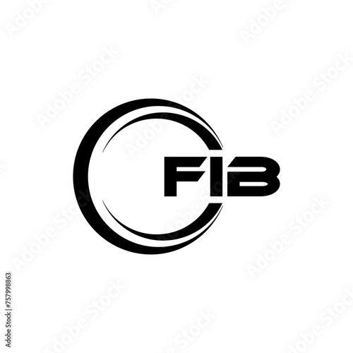 FIB letter logo design with white background in illustrator, cube logo, vector logo, modern alphabet font overlap style. calligraphy designs for logo, Poster, Invitation, etc.