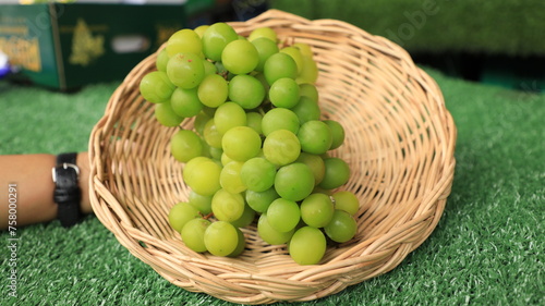 Sweet green grapes, natural fruit