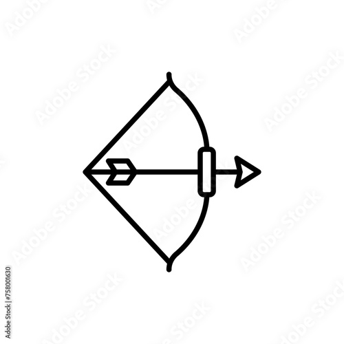 Archery bow outline icons, minimalist vector illustration ,simple transparent graphic element .Isolated on white background