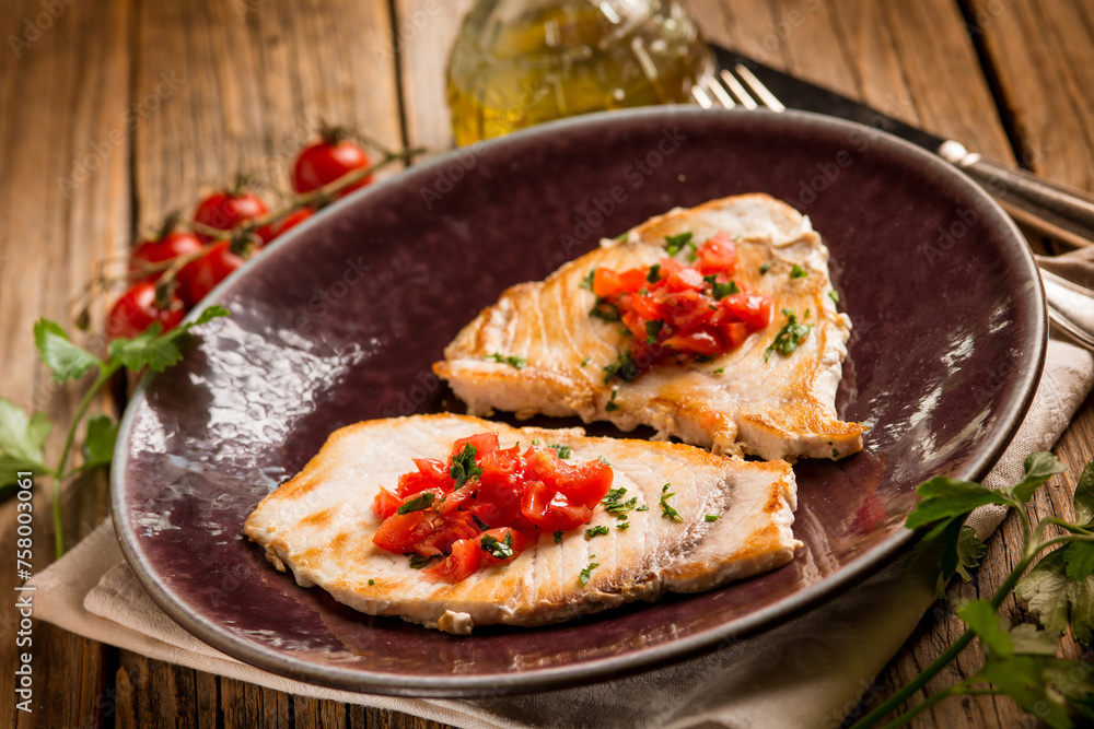 grilled swordfish with diced tomatoes grilled swordfish with diced tomatoes