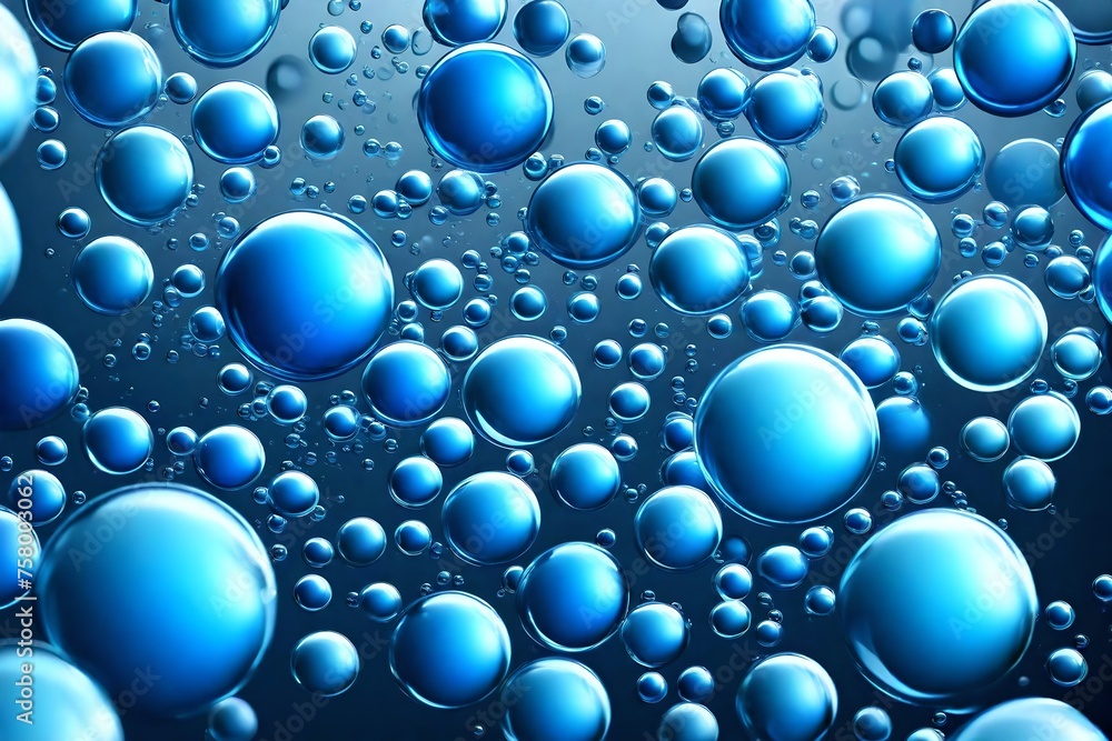 Abstract blue bubbles background with copy space represents freshness and fluidity Abstract blue bubbles background with copy space represents freshness and fluidity