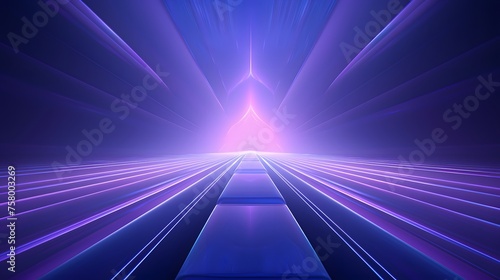 3d rendering of purple and blue abstract geometric background. Scene for advertising, technology, showcase, banner, game, sport, cosmetic, business, metaverse. Sci-Fi Illustration. Product display