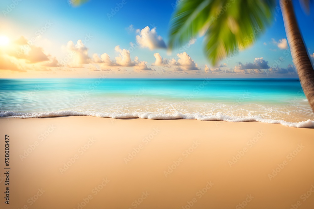 Blurred tropical beach