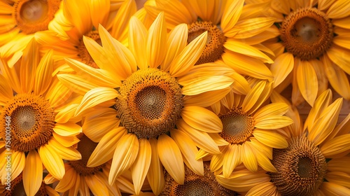 Blooming Sunshine: Yellow Sunflowers Creating a Natural and Healthy Background for Fresh Organic Cooking