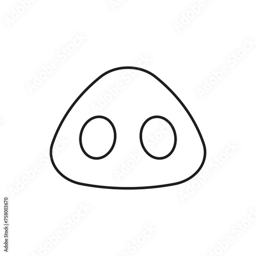 Pig nose. Vector outline and linear icon on white background.  