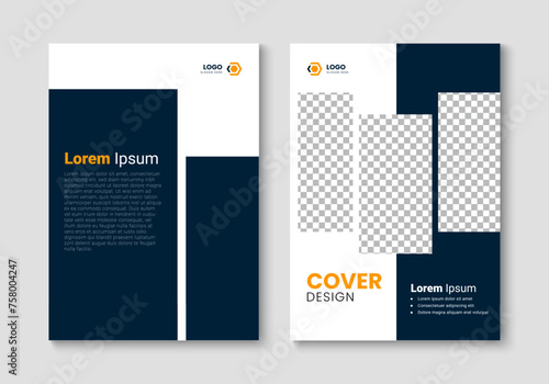 Business brochure cover design template. Vector template for annual report, corporate presentation, book cover, business flyer. A4 layout design