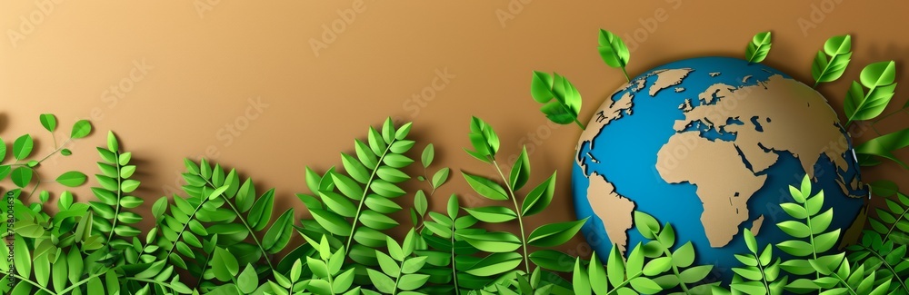 Creative design for International Mother Earth Day with the text international mother earth day. happy International Mother Earth Day banner with paper cut out grass and leaves Creative design for International Mother Earth Day with the text international mother earth day. happy International Mother Earth Day banner with paper cut out grass and leaves
