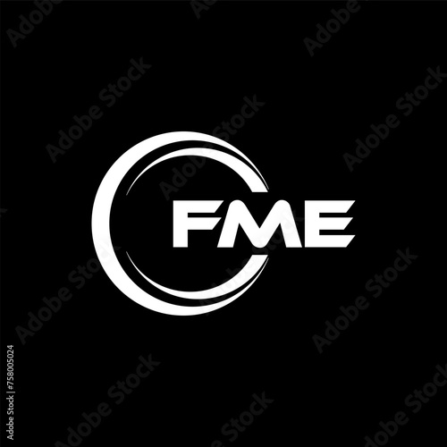 FME letter logo design in illustration. Vector logo, calligraphy designs for logo, Poster, Invitation, etc. photo