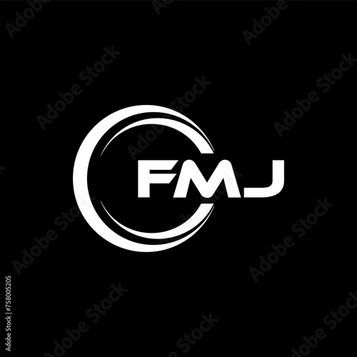 FMJ letter logo design in illustration. Vector logo, calligraphy designs for logo, Poster, Invitation, etc. photo