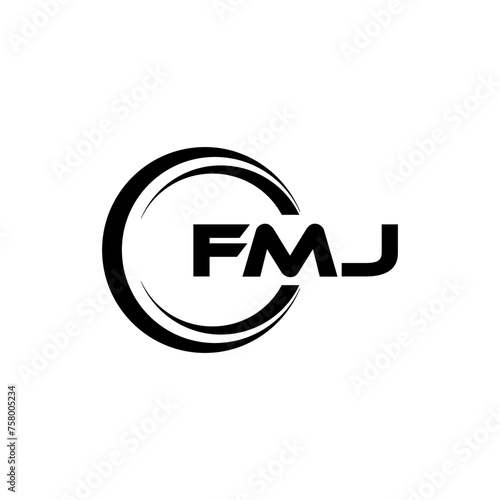 FMJ letter logo design in illustration. Vector logo, calligraphy designs for logo, Poster, Invitation, etc. photo