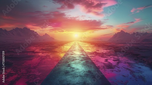 Arrows blend into a singular road ahead amidst pastel hues, embodying unity within diversity.