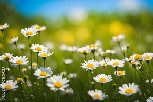 a blossoming meadow filled with daisies