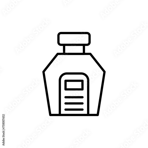 Perfume bottle outline icons, minimalist vector illustration ,simple transparent graphic element .Isolated on white background