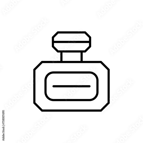 Perfume bottle outline icons, minimalist vector illustration ,simple transparent graphic element .Isolated on white background