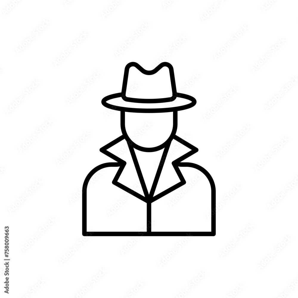 Agent outline icons, minimalist vector illustration ,simple transparent graphic element .Isolated on white background