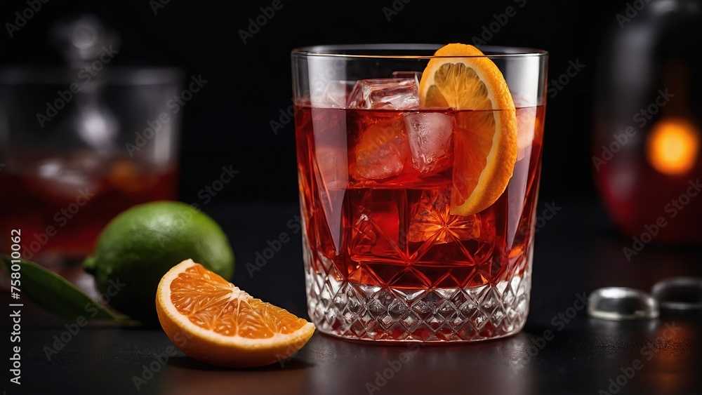 Negroni Cocktail at a beach bar Negroni Cocktail at a beach bar