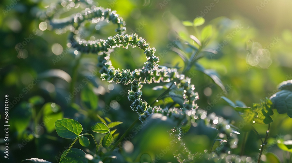 agricultural biotechnology concept with DNA helices intertwining with plants, symbolizing genetic enhancement agricultural biotechnology concept with DNA helices intertwining with plants, symbolizing genetic enhancement