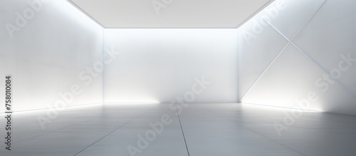 Abstract Contemporary Building Background  Empty Minimalistic Interior Space