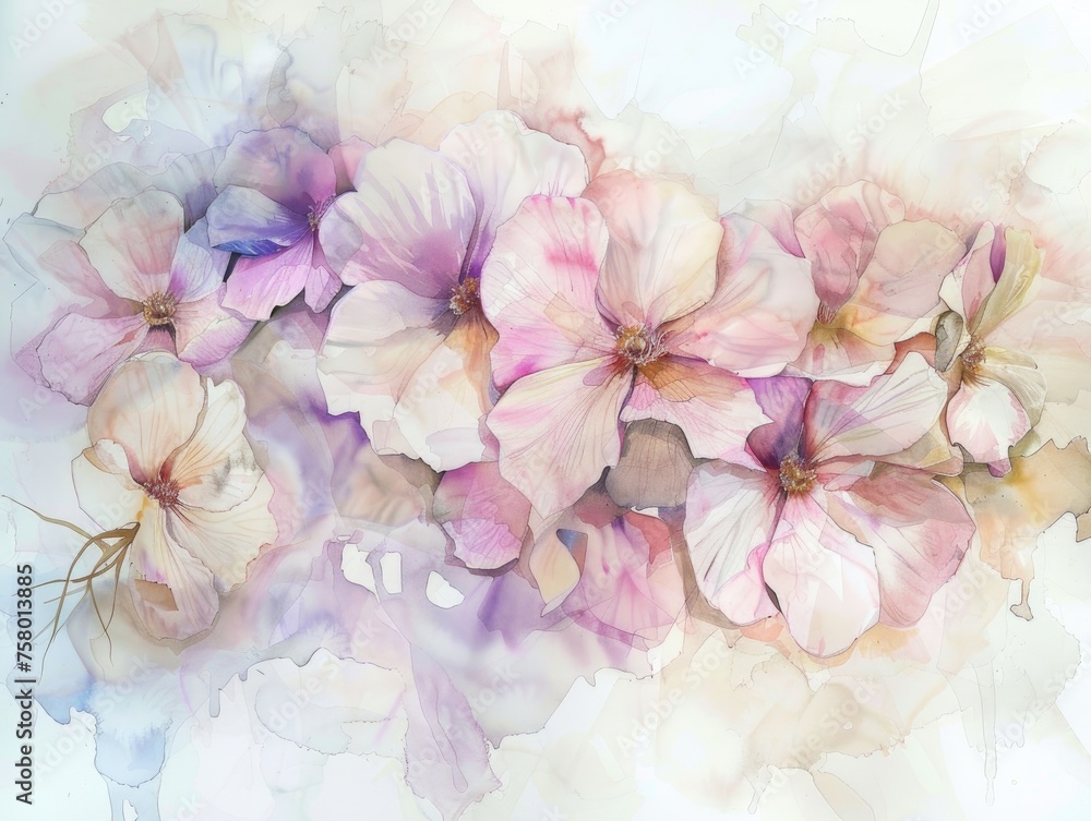 Soft watercolor flowers convey the delicate nature of emotions and the fragility of mental health.