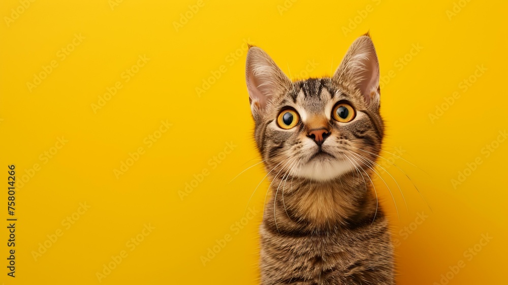 a cute cat on yellow background, birthday card , HD photo, 8k, realistic, AI Generative a cute cat on yellow background, birthday card , HD photo, 8k, realistic, AI Generative
