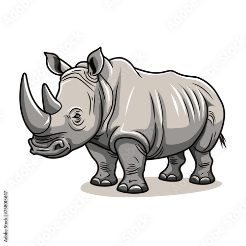 a drawing of a rhinoceros with a drawing of a rhino.