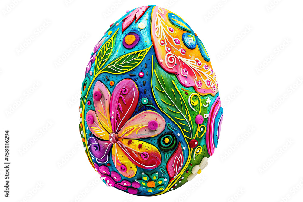easter egg in the style of an embroidered ornament on white background easter egg in the style of an embroidered ornament on white background
