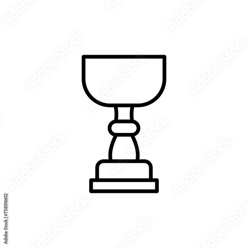 Trophy outline icons, minimalist vector illustration ,simple transparent graphic element .Isolated on white background